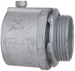 Cooper Crouse-Hinds - 1-1/4" Trade, Malleable Iron Set Screw Straight Rigid/Intermediate (IMC) Conduit Connector - Noninsulated - Exact Tool & Supply