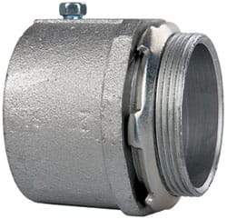 Cooper Crouse-Hinds - 2" Trade, Malleable Iron Set Screw Straight Rigid/Intermediate (IMC) Conduit Connector - Noninsulated - Exact Tool & Supply