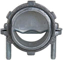 Cooper Crouse-Hinds - 1" Trade, Die Cast Zinc Squeeze Clamp Straight FMC Conduit Connector - Noninsulated - Exact Tool & Supply