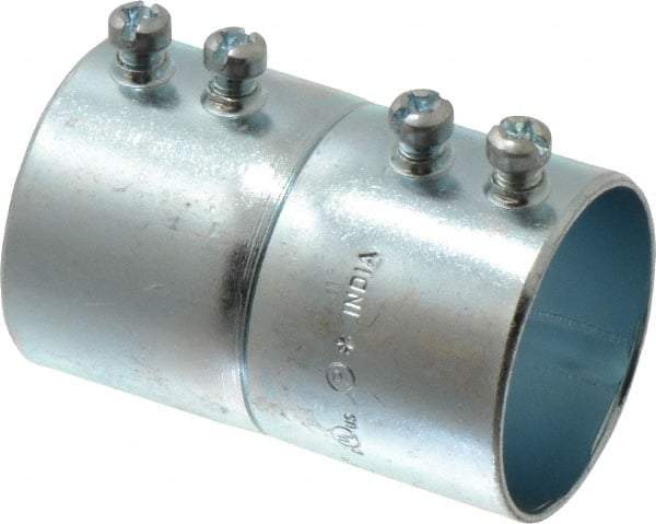 Cooper Crouse-Hinds - 1-1/2" Trade, Steel Set Screw EMT Conduit Coupling - Noninsulated - Exact Tool & Supply