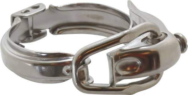VNE - 1-1/2", Clamp Style, Sanitary Stainless Steel Pipe Hinged Clamp - Grade 304 - Exact Tool & Supply