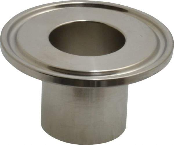 VNE - 1", Clamp Style, Sanitary Stainless Steel Pipe Welding Ferrule - Tube OD Connection, Grade 316/316L - Exact Tool & Supply