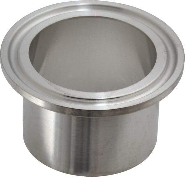 VNE - 1-1/2", Clamp Style, Sanitary Stainless Steel Pipe Welding Ferrule - Tube OD Connection, Grade 316/316L - Exact Tool & Supply