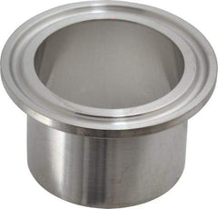 VNE - 1-1/2", Clamp Style, Sanitary Stainless Steel Pipe Welding Ferrule - Tube OD Connection, Grade 316/316L - Exact Tool & Supply