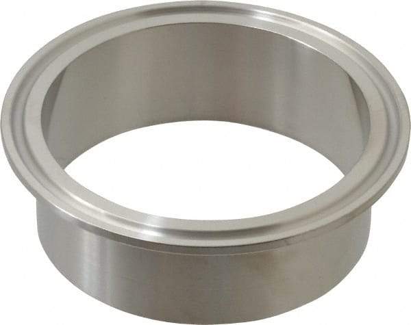 VNE - 3", Clamp Style, Sanitary Stainless Steel Pipe Welding Ferrule - Tube OD Connection, Grade 316/316L - Exact Tool & Supply