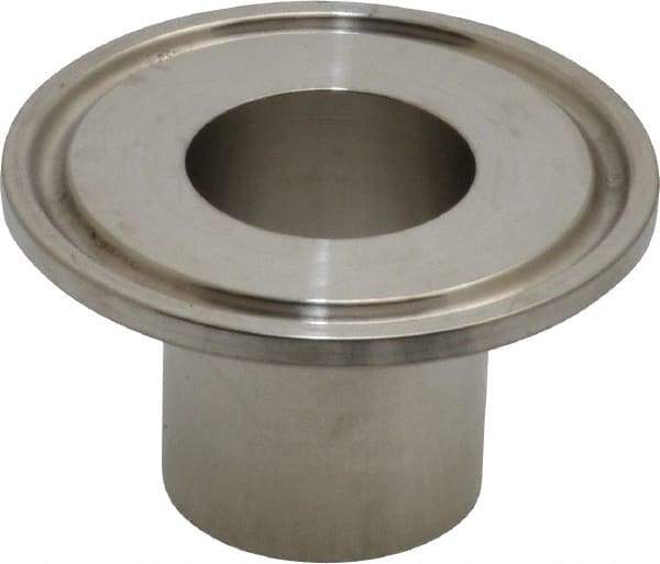 VNE - 1", Clamp Style, Sanitary Stainless Steel Pipe Welding Ferrule - Tube OD Connection, Grade 304 - Exact Tool & Supply