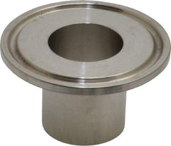 VNE - 1", Clamp Style, Sanitary Stainless Steel Pipe Welding Ferrule - Tube OD Connection, Grade 304 - Exact Tool & Supply