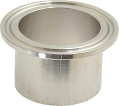 VNE - 1-1/2", Clamp Style, Sanitary Stainless Steel Pipe Welding Ferrule - Tube OD Connection, Grade 304 - Exact Tool & Supply