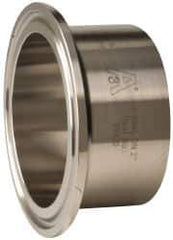 VNE - 2", Clamp Style, Sanitary Stainless Steel Pipe Welding Ferrule - Tube OD Connection, Grade 304 - Exact Tool & Supply