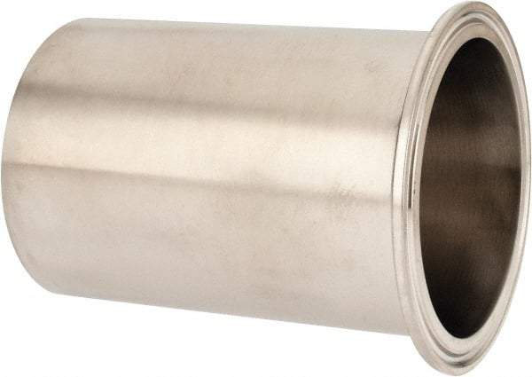 VNE - 3", Clamp Style, Sanitary Stainless Steel Pipe Tygon Hose Adapter - Tube OD Connection, Grade 304 - Exact Tool & Supply