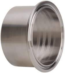 VNE - 2", Clamp Style, Sanitary Stainless Steel Pipe Recessless Ferrule (Expanding) - Tube OD Connection, Grade 316/316L - Exact Tool & Supply