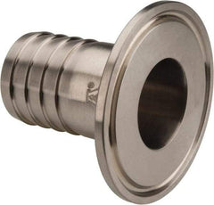 VNE - 1", Clamp Style, Sanitary Stainless Steel Pipe Rubber Hose Adapter - Tube OD Connection, Grade 316/316L - Exact Tool & Supply