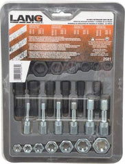 Lang - 1/4-20 to 9/16-32 Tap, 1/4-20 to 5/8-18 Die, UNC, UNF, Tap and Die Set - Carbon Steel, Nonadjustable, 26 Piece Set with PVC Case - Exact Tool & Supply
