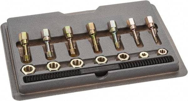 Lang - M6x1.00 to M12x1.75 Tap, M6x1.00 to M12x1.75 Die, Metric Coarse, Metric Fine, Tap and Die Set - Carbon Steel, Nonadjustable, 15 Piece Set with Styrene Case - Exact Tool & Supply