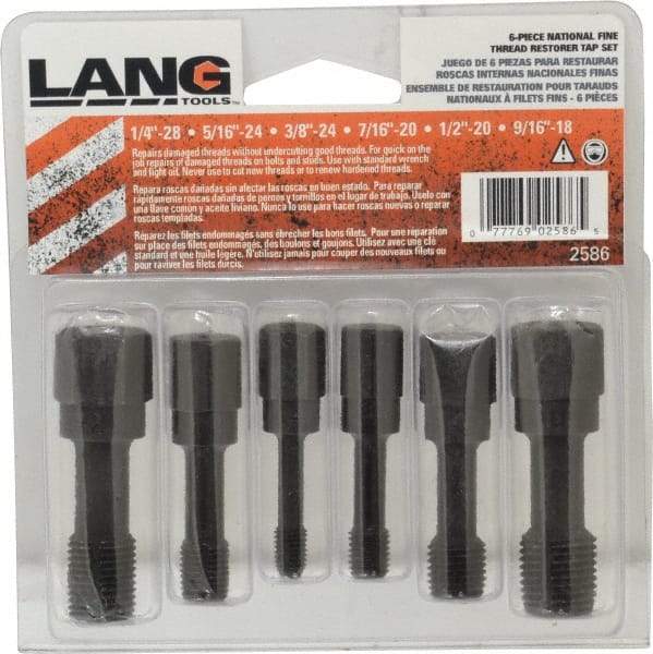 Lang - UNF, 3 & 4 Flute, Zinc Finish, Carbon Steel Tap Set - Right Hand Cut - Exact Tool & Supply