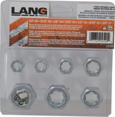 Lang - 1/4-20 to 5/8-11 UNC, Hex Die Set - 7 Piece Set - Exact Tool & Supply