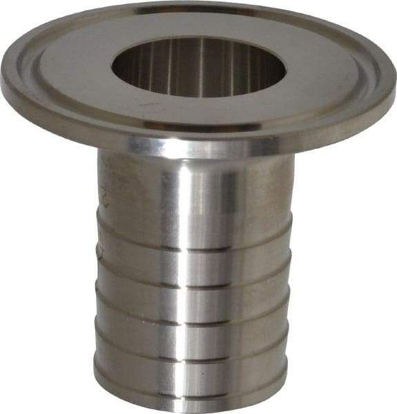 VNE - 1", Clamp Style, Sanitary Stainless Steel Pipe Rubber Hose Adapter - Tube OD Connection, Grade 304 - Exact Tool & Supply