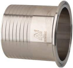 VNE - 3", Clamp Style, Sanitary Stainless Steel Pipe Rubber Hose Adapter - Tube OD Connection, Grade 304 - Exact Tool & Supply
