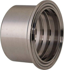 VNE - 1-1/2", Clamp Style, Sanitary Stainless Steel Pipe Recessless Ferrule (Expanding) - Tube OD Connection, Grade 304 - Exact Tool & Supply