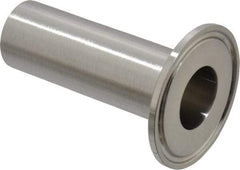 VNE - 1", Clamp Style, Sanitary Stainless Steel Pipe Long Tank Welding Ferrule - Tube OD Connection, Grade 316/316L - Exact Tool & Supply