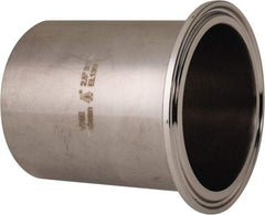VNE - 2-1/2", Clamp Style, Sanitary Stainless Steel Pipe Long Tank Welding Ferrule - Tube OD Connection, Grade 316/316L - Exact Tool & Supply