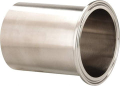 VNE - 3", Clamp Style, Sanitary Stainless Steel Pipe Long Tank Welding Ferrule - Tube OD Connection, Grade 316/316L - Exact Tool & Supply