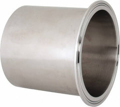 VNE - 4", Clamp Style, Sanitary Stainless Steel Pipe Long Tank Welding Ferrule - Tube OD Connection, Grade 316/316L - Exact Tool & Supply
