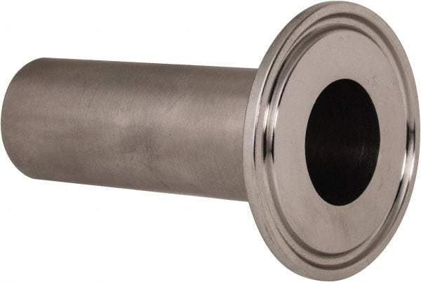 VNE - 1", Clamp Style, Sanitary Stainless Steel Pipe Long Tank Welding Ferrule - Tube OD Connection, Grade 304 - Exact Tool & Supply