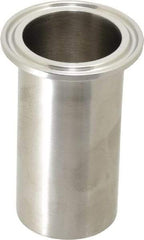VNE - 1-1/2", Clamp Style, Sanitary Stainless Steel Pipe Long Tank Welding Ferrule - Tube OD Connection, Grade 304 - Exact Tool & Supply