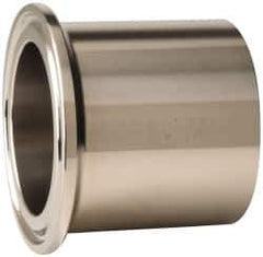 VNE - 1-1/2", Clamp Style, Sanitary Stainless Steel Pipe Tank Welding Ferrule - Tube OD Connection, Grade 304 - Exact Tool & Supply
