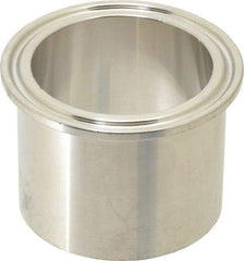 VNE - 2", Clamp Style, Sanitary Stainless Steel Pipe Tank Welding Ferrule - Tube OD Connection, Grade 304 - Exact Tool & Supply