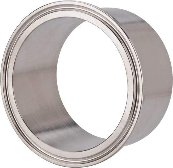 VNE - 3", Clamp Style, Sanitary Stainless Steel Pipe Tank Welding Ferrule - Tube OD Connection, Grade 304 - Exact Tool & Supply