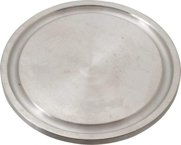 VNE - 1-1/2", Clamp Style, Sanitary Stainless Steel Pipe End Cap - Tube OD Connection, Grade 316/316L - Exact Tool & Supply