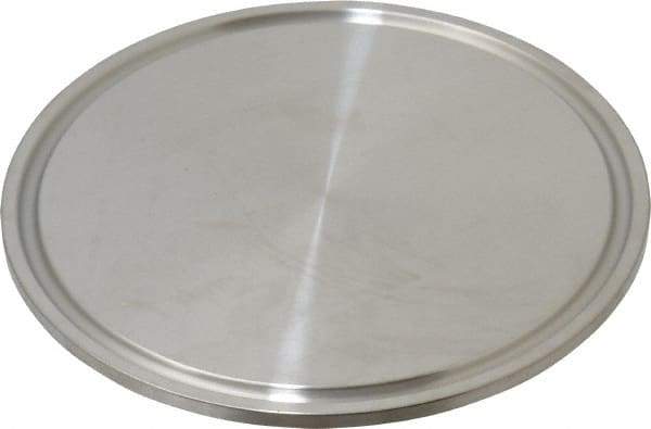 VNE - 3", Clamp Style, Sanitary Stainless Steel Pipe End Cap - Tube OD Connection, Grade 316/316L - Exact Tool & Supply