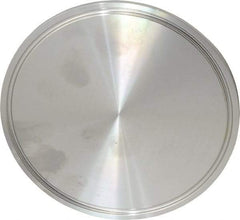VNE - 4", Clamp Style, Sanitary Stainless Steel Pipe End Cap - Tube OD Connection, Grade 304 - Exact Tool & Supply