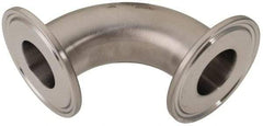 VNE - 1", Clamp Style, Sanitary Stainless Steel Pipe 90° Elbow - Tube OD Connection, Grade 316/316L - Exact Tool & Supply