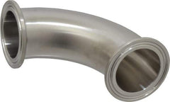 VNE - 1-1/2", Clamp Style, Sanitary Stainless Steel Pipe 90° Elbow - Tube OD Connection, Grade 316/316L - Exact Tool & Supply
