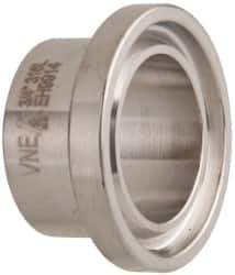 VNE - 3/4", Clamp Style, Sanitary Stainless Steel Pipe Short Welding Ferrule - Tube OD Connection, Grade 316/316L - Exact Tool & Supply