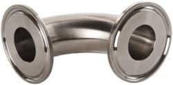 VNE - 1", Clamp Style, Sanitary Stainless Steel Pipe 90° Elbow - Tube OD Connection, Grade 304 - Exact Tool & Supply