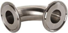 VNE - 1", Clamp Style, Sanitary Stainless Steel Pipe 90° Elbow - Tube OD Connection, Grade 304 - Exact Tool & Supply