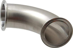 VNE - 2", Clamp Style, Sanitary Stainless Steel Pipe 90° Elbow - Tube OD Connection, Grade 304 - Exact Tool & Supply