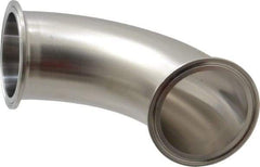 VNE - 2-1/2", Clamp Style, Sanitary Stainless Steel Pipe 90° Elbow - Tube OD Connection, Grade 304 - Exact Tool & Supply