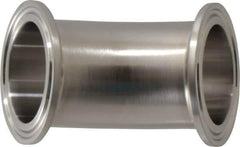 VNE - 1-1/2", Clamp Style, Sanitary Stainless Steel Pipe 45° Elbow - Tube OD Connection, Grade 304 - Exact Tool & Supply