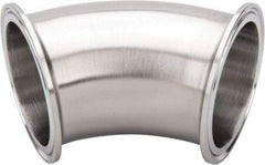 VNE - 2-1/2", Clamp Style, Sanitary Stainless Steel Pipe 45° Elbow - Tube OD Connection, Grade 304 - Exact Tool & Supply