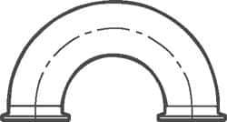 VNE - 1", Clamp Style, Sanitary Stainless Steel Pipe 180° U Bend - Tube OD Connection, Grade 316/316L - Exact Tool & Supply