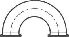 VNE - 3/4", Clamp Style, Sanitary Stainless Steel Pipe 180° U Bend - Tube OD Connection, Grade 316/316L - Exact Tool & Supply