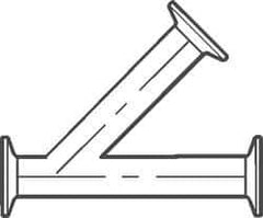VNE - 1-1/2", Clamp Style, Sanitary Stainless Steel Pipe 45° Lateral - Tube OD Connection, Grade 304 - Exact Tool & Supply