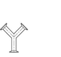 VNE - 2", Clamp Style, Sanitary Stainless Steel Pipe True Y - Tube OD Connection, Grade 304 - Exact Tool & Supply