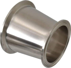 VNE - 3 x 2-1/2", Clamp Style, Sanitary Stainless Steel Pipe Concentric Reducer - Tube OD Connection, Grade 304 - Exact Tool & Supply