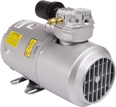 Gast - 1/6 hp, 1.5 CFM, 50 Max psi Piston Vacuum & Compressor Pump - 27 Hg/In, 115-1 Volt, 11.53" Long x 5.62" Wide x 8.53" High - Exact Tool & Supply